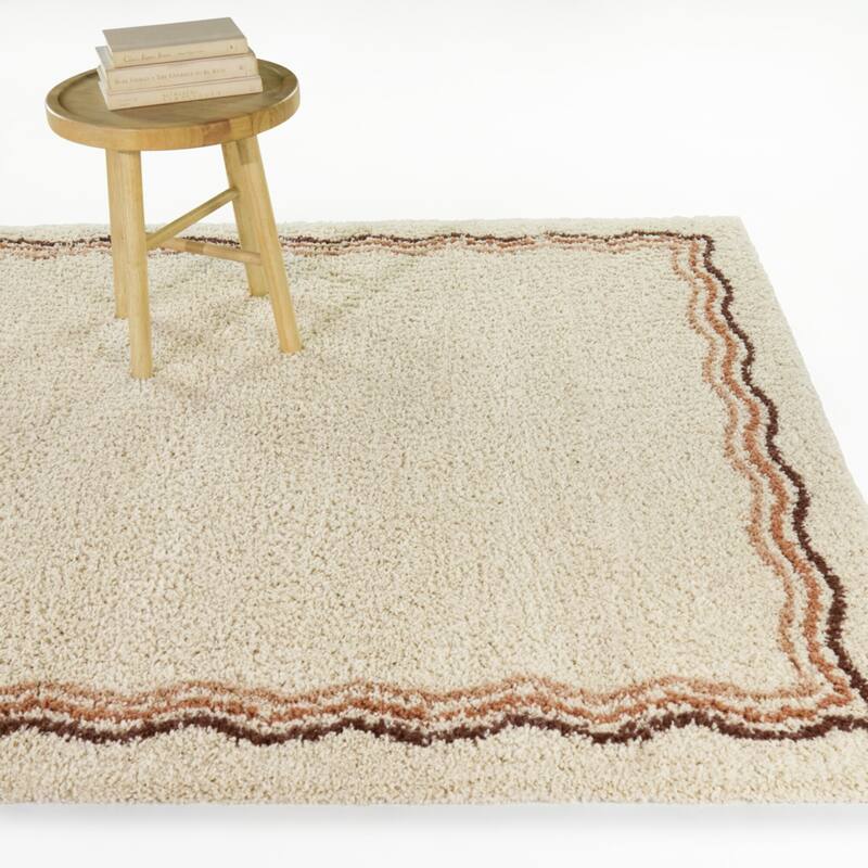Ashbery Squiggle Border Area Rug - Red/Pink - 7'10" x 10'