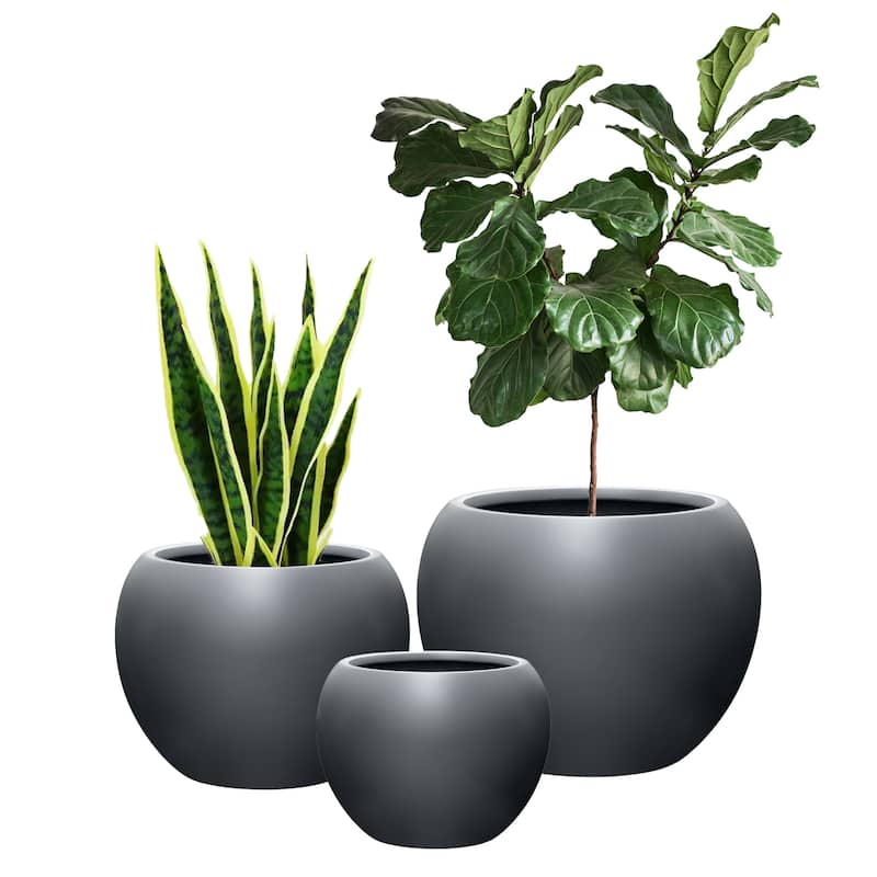 DreamPatio Riverside Fiberstone Composite Ball Planter for Indoor/Outdoor - Smooth Automotive 2K Coating