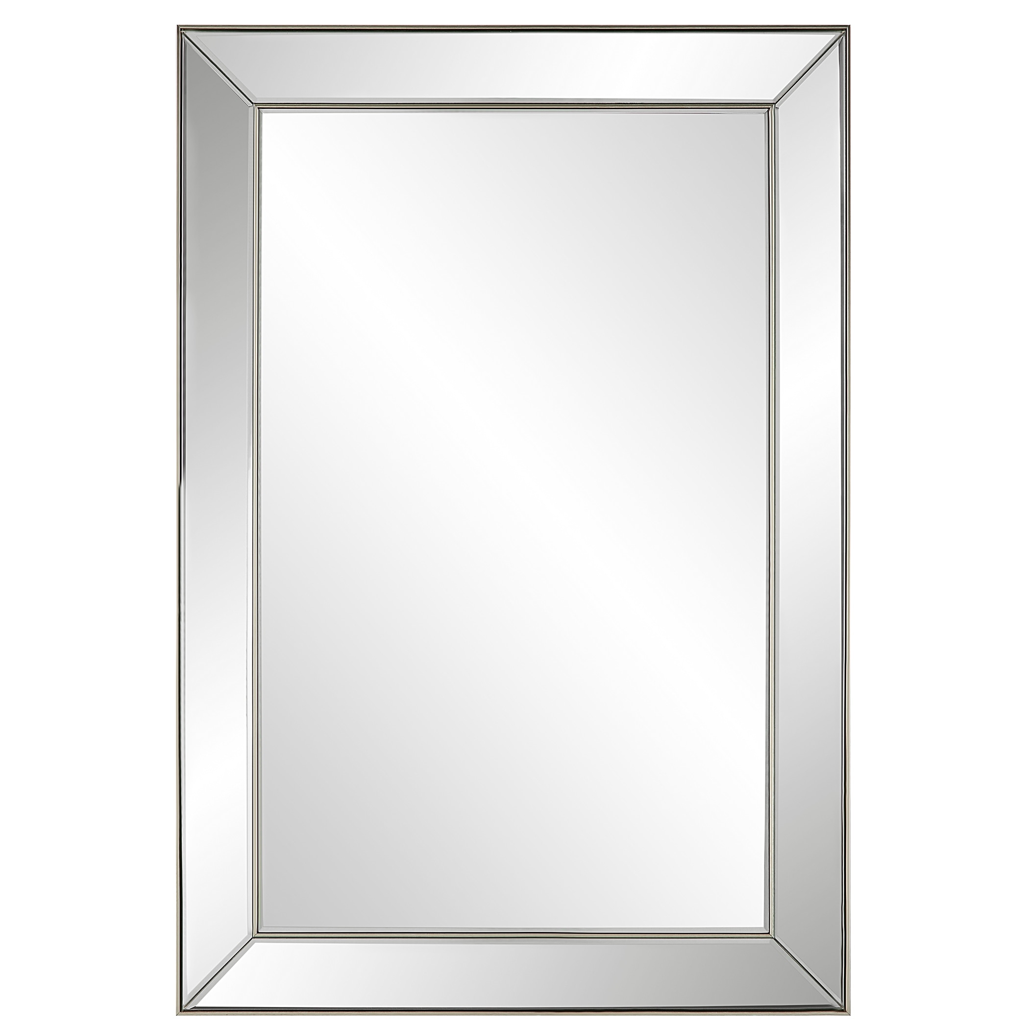 Copper Grove Mirrored Nickel Frame Rectangular Wall Mirror