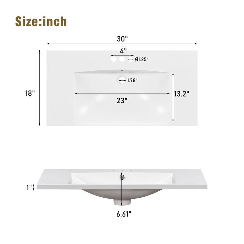 White Bathroom vanity with Single Sink ,Combo Cabinet Undermount Sink