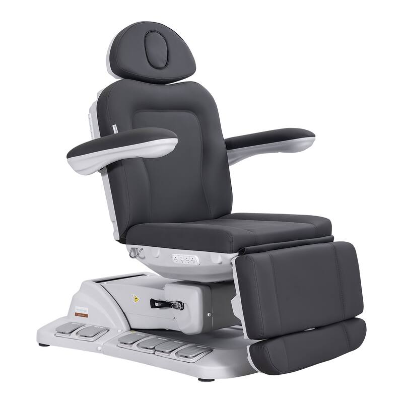 Gianna Electric Spa Treatment Table 4 Motors Massage Bed with Foot Pedals, Dark Grey - N/A