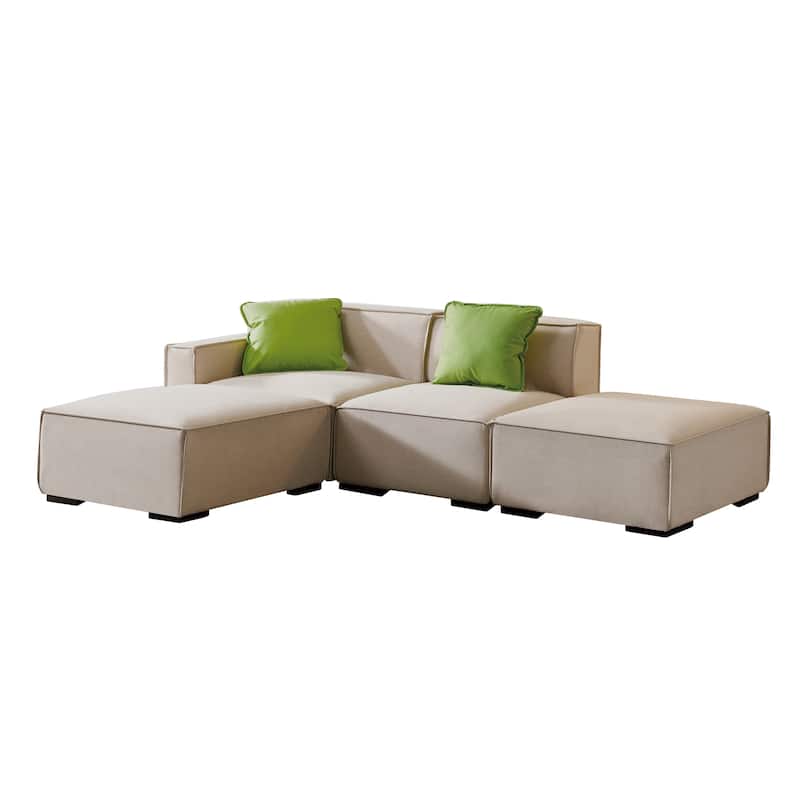 4 Seat Sectional Sofa Set Livingroom Modular Lounge Chaise Couch with