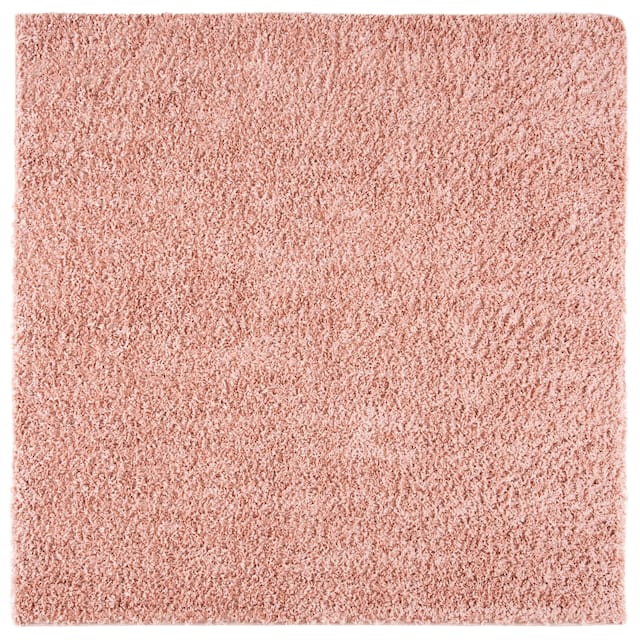 SAFAVIEH August Shag Veroana Solid 1.5-inch Thick Rug - 6'7" x 6'7" Square - Rose