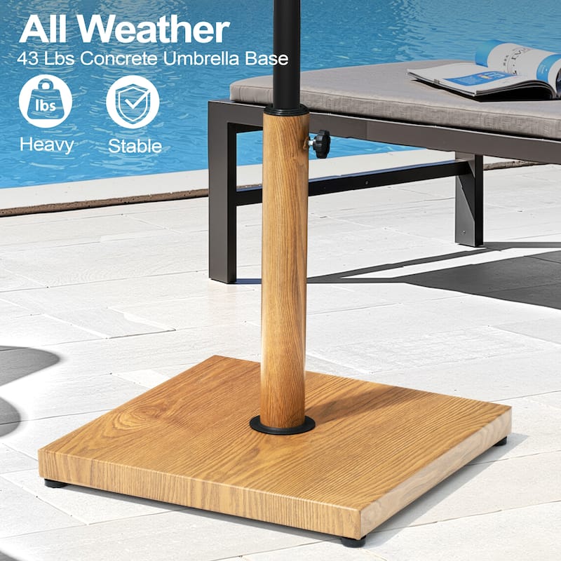 Pellebant 43/55 LBS Heavy Duty Square Concrete Umbrella Base for Market Umbrella