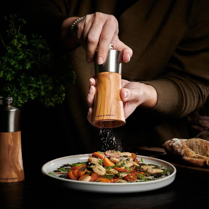 Cole & Mason Bromley Olive Wood Pepper Mill with Adjustable Grind 6"