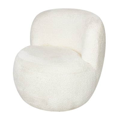 Polyester Rounded Barrel Accent Chair - White - Roche River Decor - 29"W x 30"L x 28"H