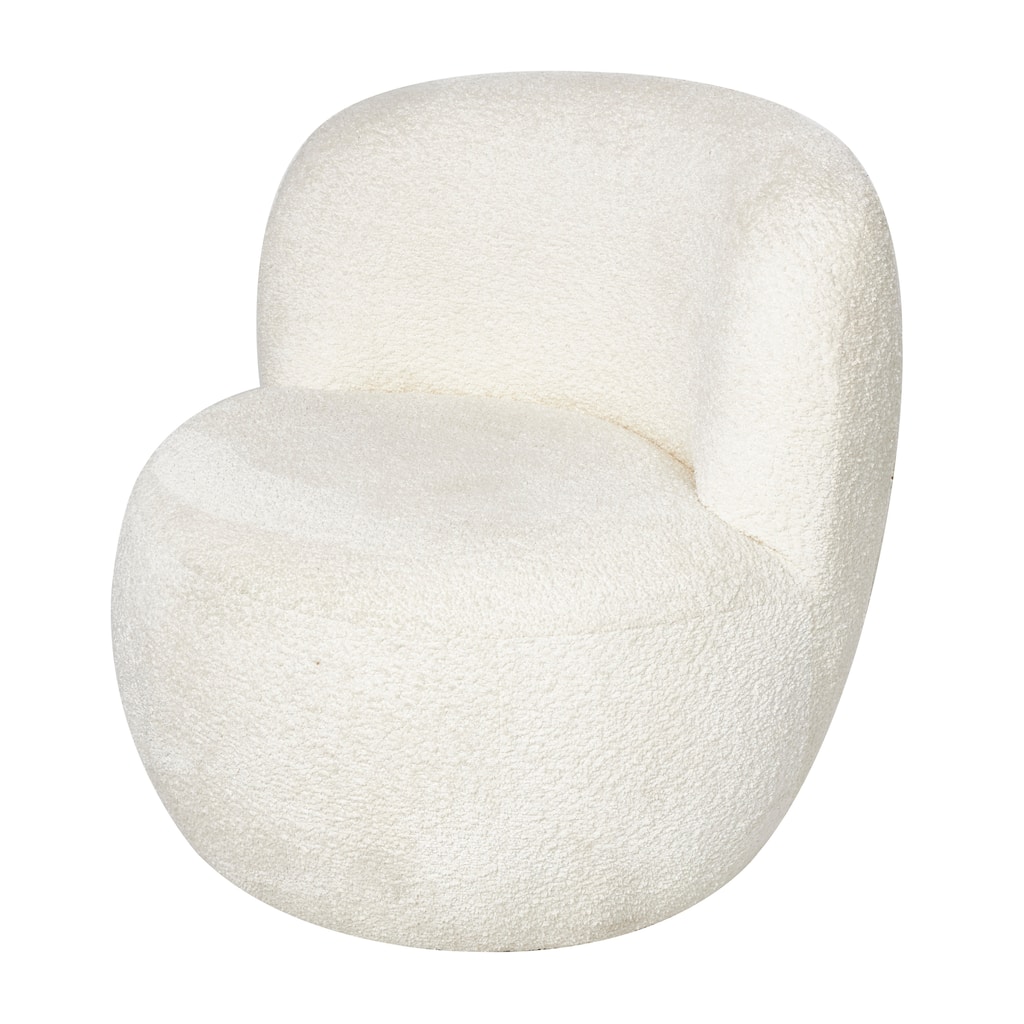 Polyester Rounded Barrel Accent Chair - White - Roche River Decor - 29"W x 30"L x 28"H