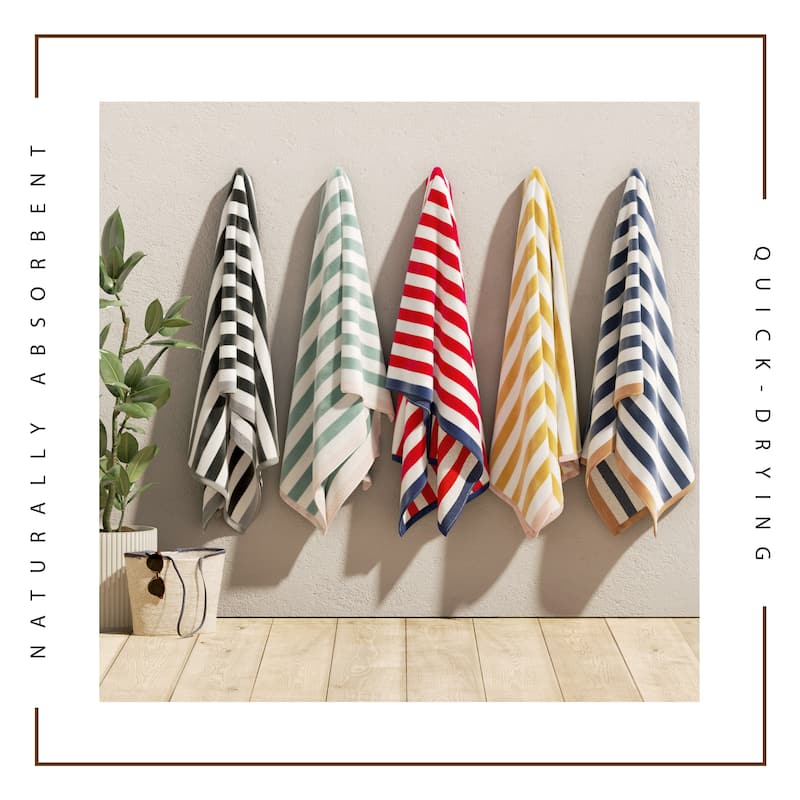 Linery & Co. Oversized Cotton Stripe Beach Towel