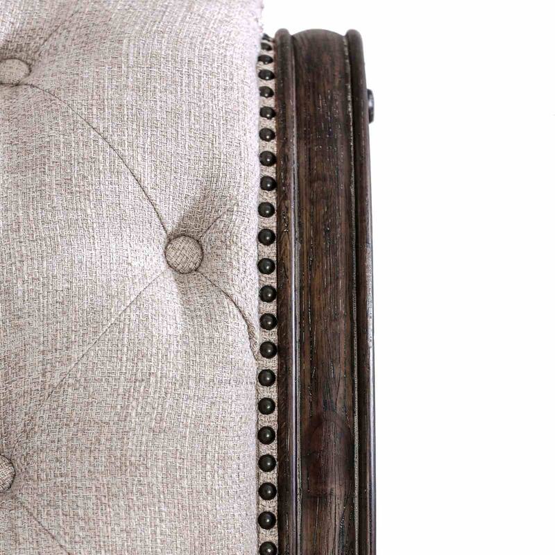 Royal Sleigh Bed 1pc Rustic Natural Tone Beige Finish