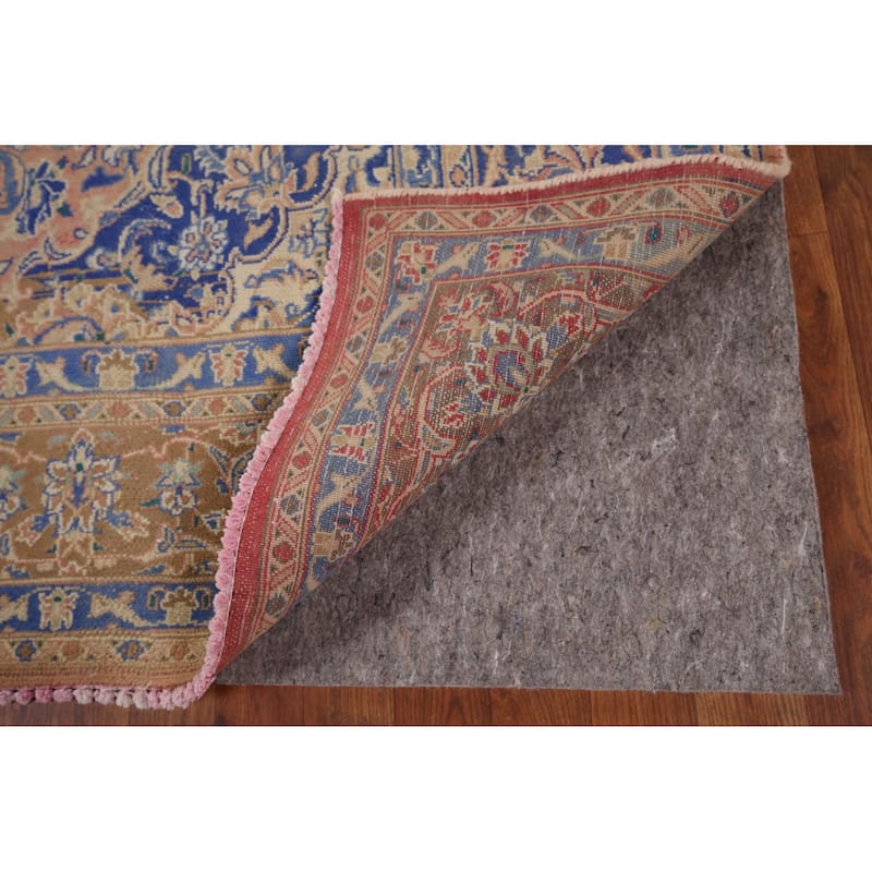Mashad Vintage Persian Area Rug Hand-Knotted Wool Carpet - 6'6" x 9'8"