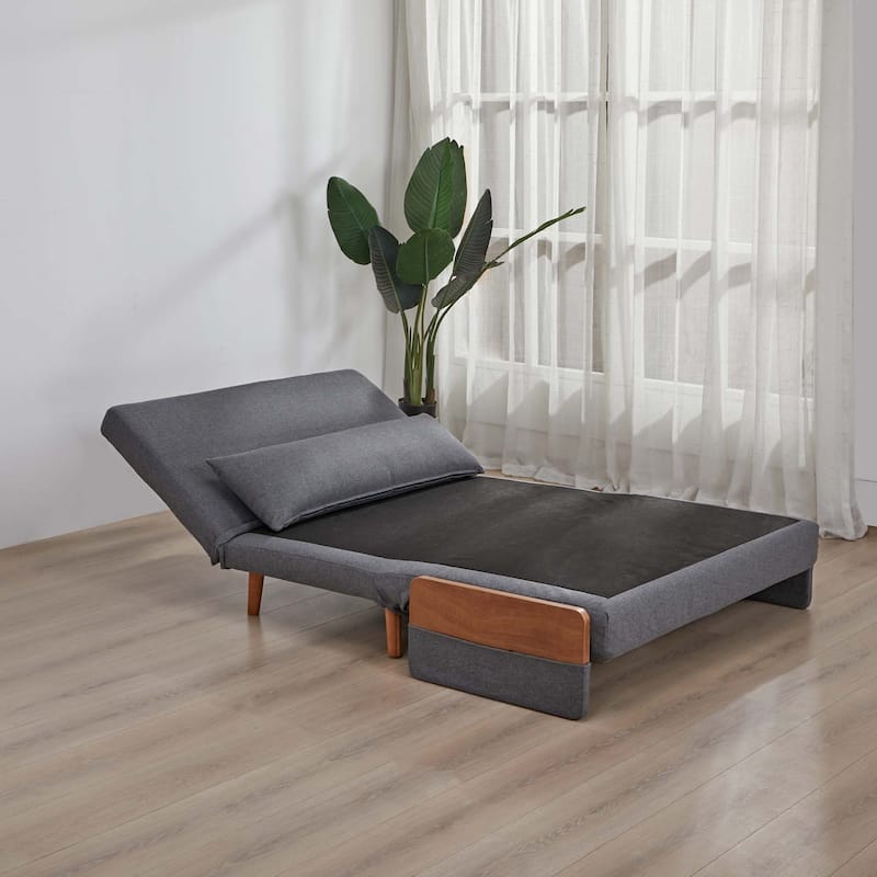 Extra Loveseat Convertible Sleeper Sofa, Single-Seater Sofa Bed with Adjustable Backrest, DayBed with Silent Hinges