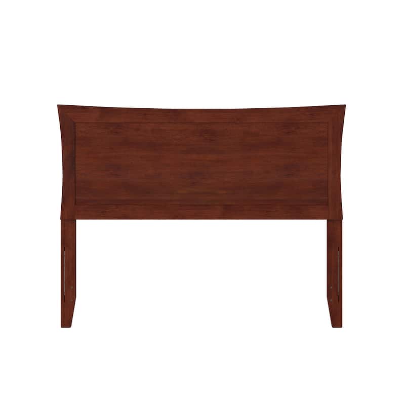 Full Size Solid Wood Headboard with Minimal Modern Profile, Smooth Walnut Finish for Bedroom Beds