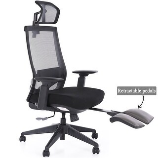 Overstockergonomic Office Back Mesh Chair With Adjustable Armrests Clear Dailymail