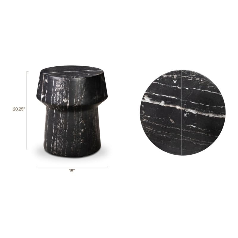 Zyra Concrete Side Table with Stone Texture Finish