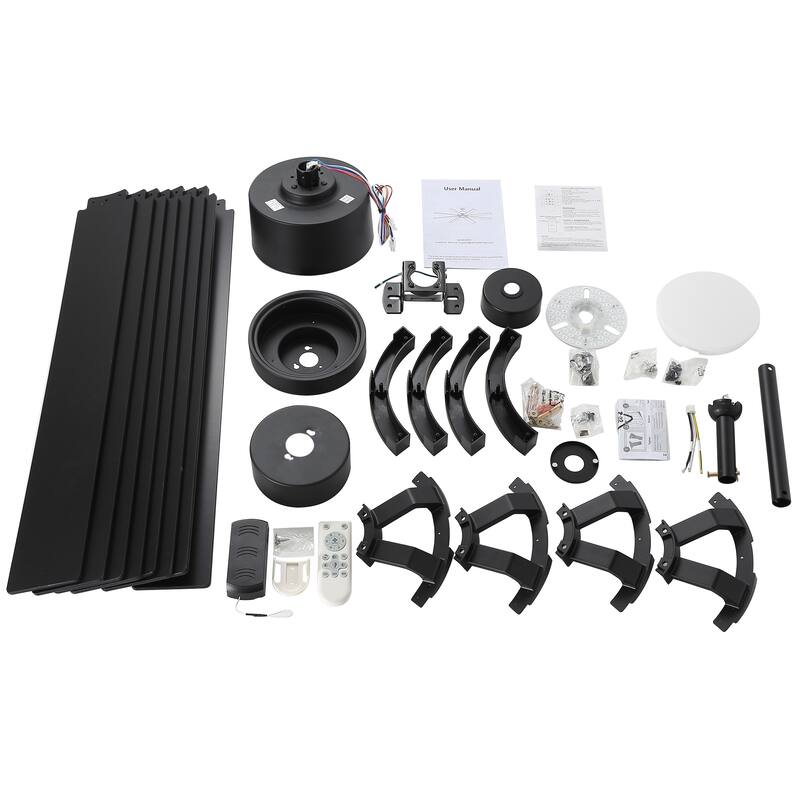 72 Inch 8-Blade Large Ceiling Fan with Dimmable LED Light and Remote