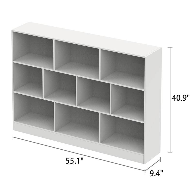 31.5" x 9.4" Bookcase with 3-tier for display