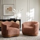 preview thumbnail 1 of 67, HULALA HOME Gema Modern Swivel Chenille Ergonomic Barrel Accent Chair with Solid Wood Legs Set of 2 Rust