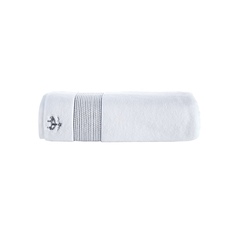 Brooks Brothers Rope Stripe Border Bath Sheet - Anthracite
