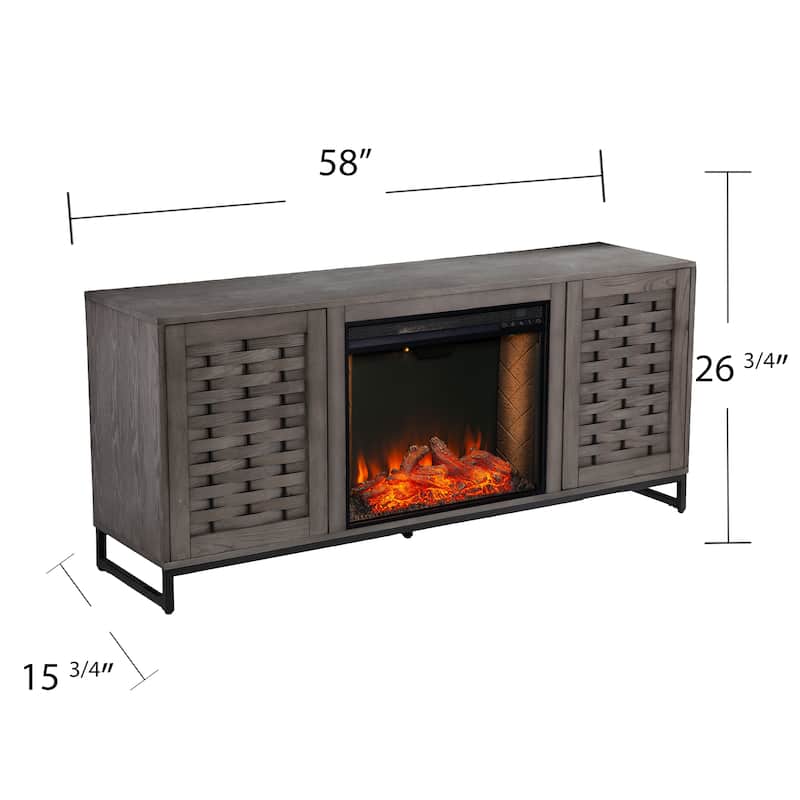 SEI Furniture Akehurst Electric Fireplace TV Stand with Storage