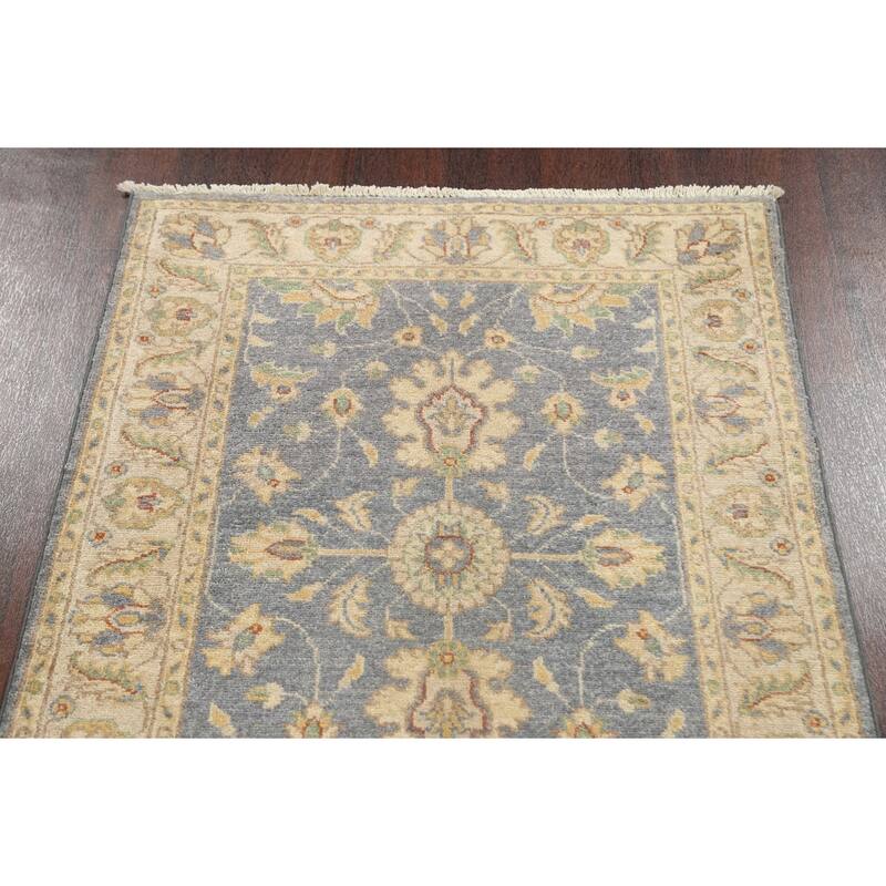 Peshawar Chobi Oriental Vegetable Dye Wool Runner Rug Hand-knotted - 2'10" x 9'9"