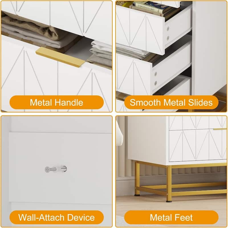 4 Drawer Dresser for Bedroom, Small Chest of Drawers with Storage