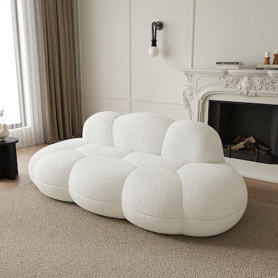 Floor Couch, Modern Loveseat Sofa, Lazy Sofa Round Floor Sofas, Cloud Memory Foam Boneless Couches for Living Room, Apartment
