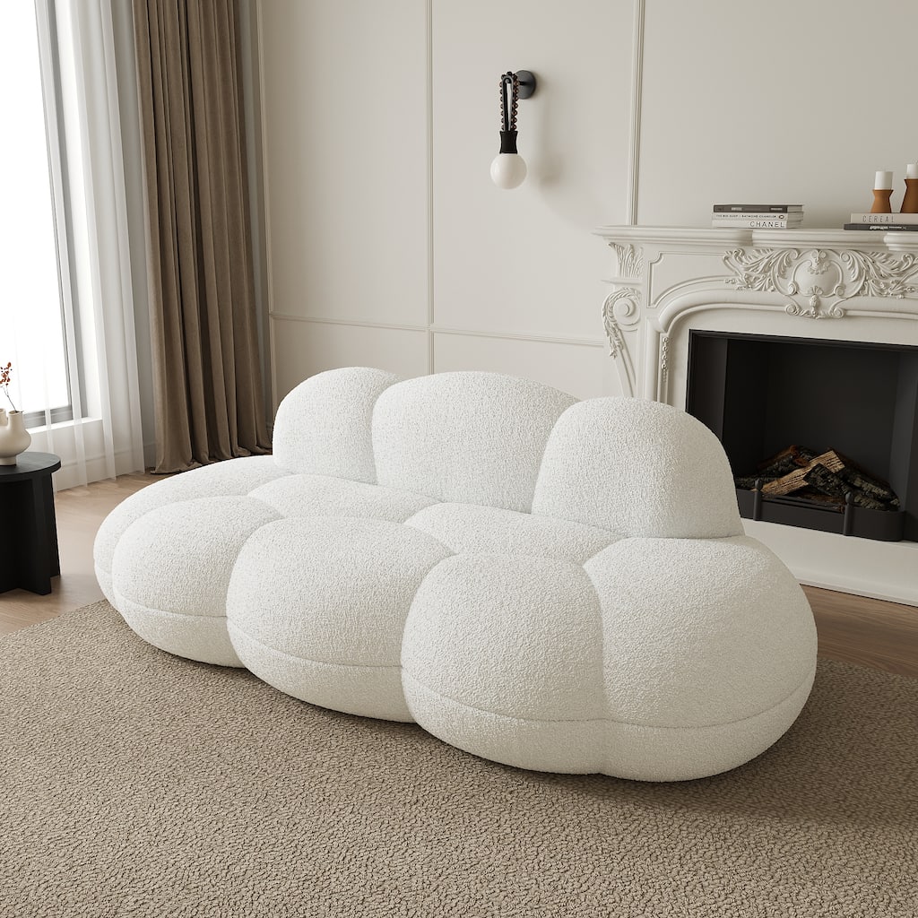 Floor Couch, Modern Loveseat Sofa, Lazy Sofa Round Floor Sofas, Cloud Memory Foam Boneless Couches for Living Room, Apartment
