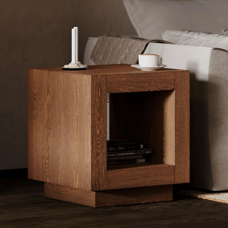 Maven Lane Artemis Contemporary Wooden Side Table - Refined Brown