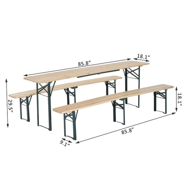 Outsunny Wooden Indoor/ Outdoor Folding Picnic Table Set