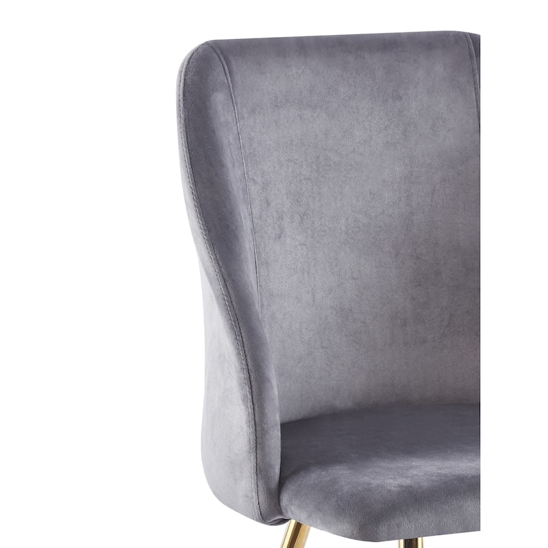 Porthos Home Pema Dining Chairs Set of 2, Velvet, Gold Chrome Legs