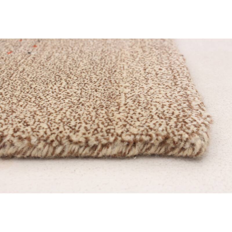 ECARPETGALLERY Hand Loomed Kashkuli Gabbeh Tan Wool Rug - 4'0 x 6'0