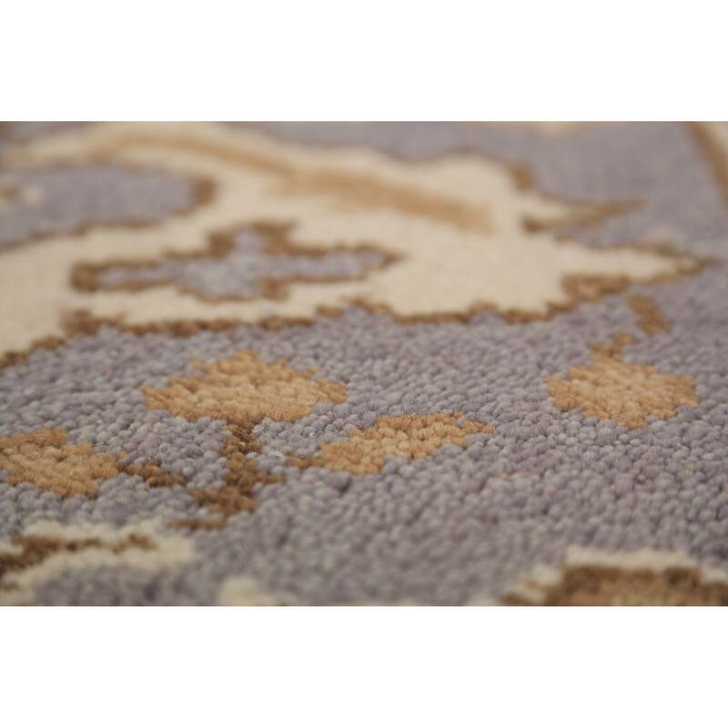 All-Over Oushak Indian Runner Rug Hand-Knotted Wool Carpet - 2'8"x 8'0"