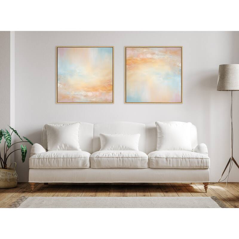 Kate and Laurel Sylvie Tonal Pastels Framed Canvas by Creative Bunch Studio