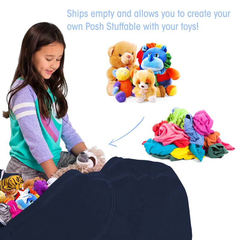 Kids' Stuffed Animal Storage Bean Bag Chair Cover or Toy Organizer