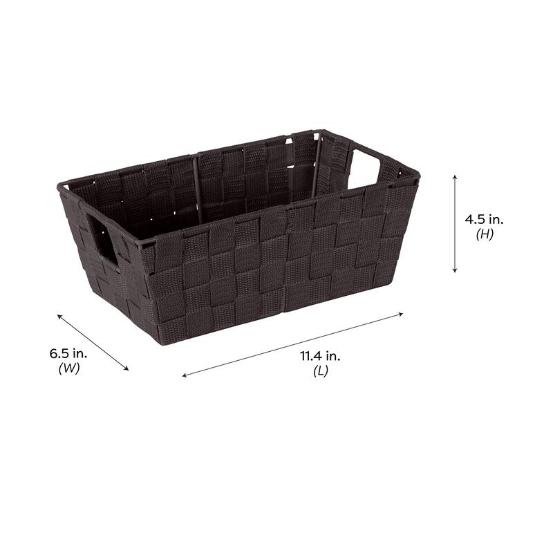 Simplify Small Woven Storage Shelf Bin in Chocolate - 6.5"x11.4"x4.50"