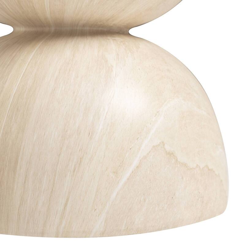 Sage 16-Inch Round Side Table in Fiberstone for Indoor and Outdoor Modern Weather Resistant End Table Hourglass Design