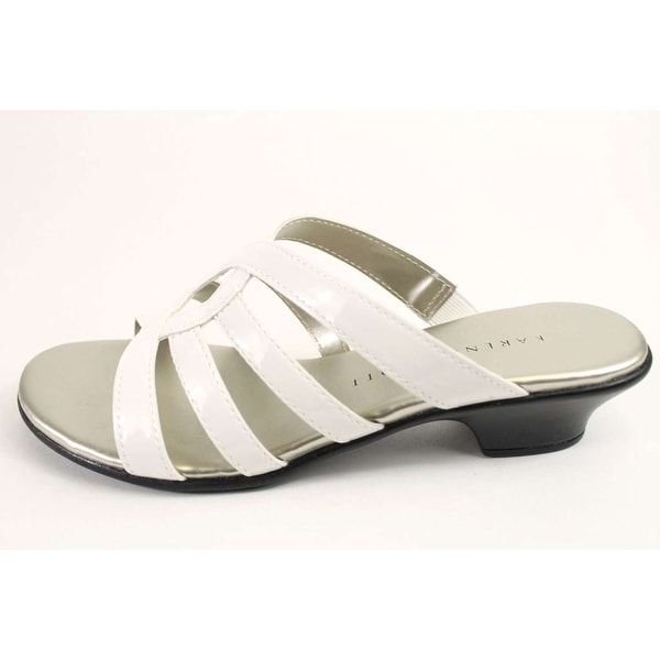 Karen Scott Womens Emet Open Toe Casual Slide Sandals White Size 70 Karen Scott Womens Emet Open Toe Casual Slide Sandals White Size 70