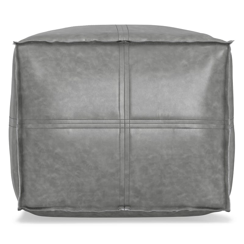 WYNDENHALL Wendal Boho Square Pouf in Faux Leather