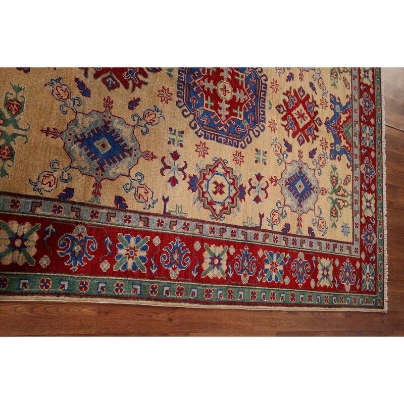Kazak Oriental Area Rug Hand-Knotted Wool Carpet - 5'0" x 6'3"