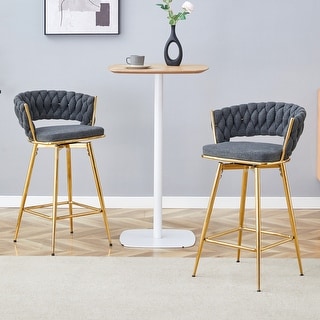 Swivel Bar Stools with Cushions, Counter Stools with Metal Legs