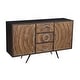 preview thumbnail 3 of 5, Toltec Mango Wood and Metal Buffet with 3 Drawers and 2 Doors