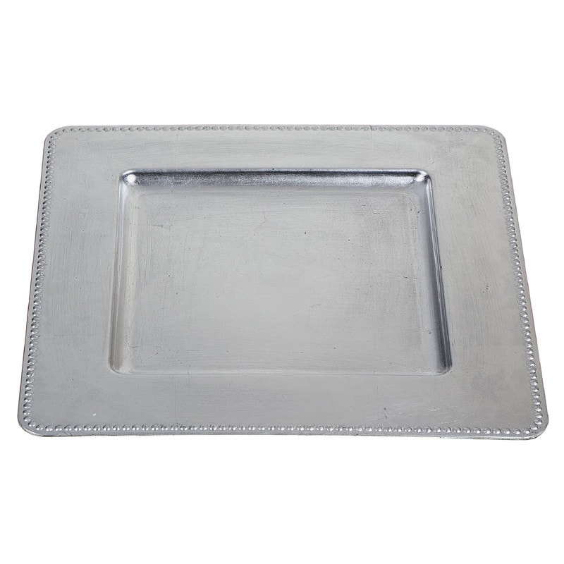 Square silver hotsell chargers