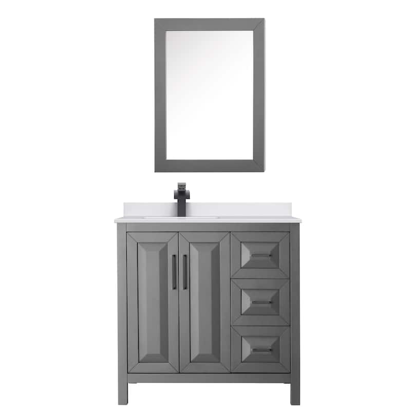 Daria 36-inch Single Vanity, Cultured Marble Top, Med Cabinet