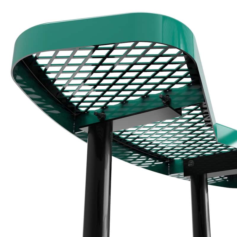 Commercial Grade Expanded Mesh Metal Outdoor Picnic Table - 82.5"D x 82.5"W x 29"H