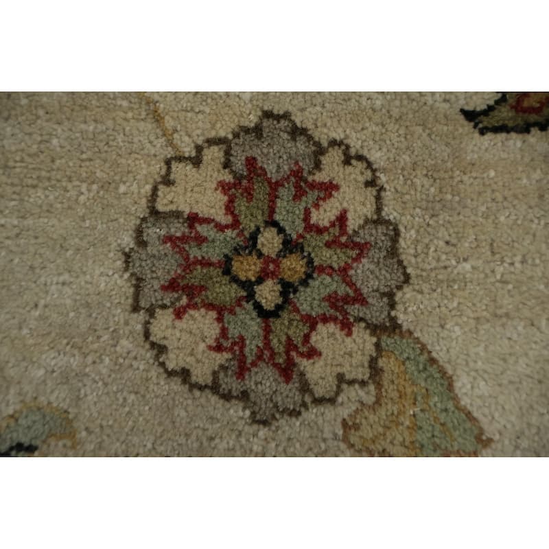 Hand Knotted Oriental 100% Wool Carpet Transitional Floral Navy Blue & Blues Oushak Area Rug - 14' 8'' X 11' 6''