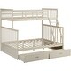 preview thumbnail 8 of 14, Twin over Twin House Bunk Bed With Shelves And Drawers,Cream