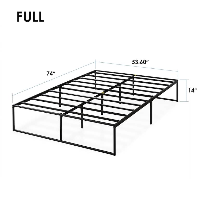 14 Inch Metal Platform Bed Frame with Steel Slats