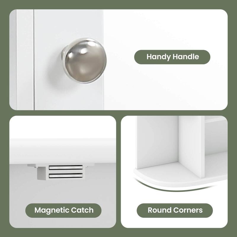 Multipurpose Wall Surface Bathroom Storage Cabinet Mirror - See Details