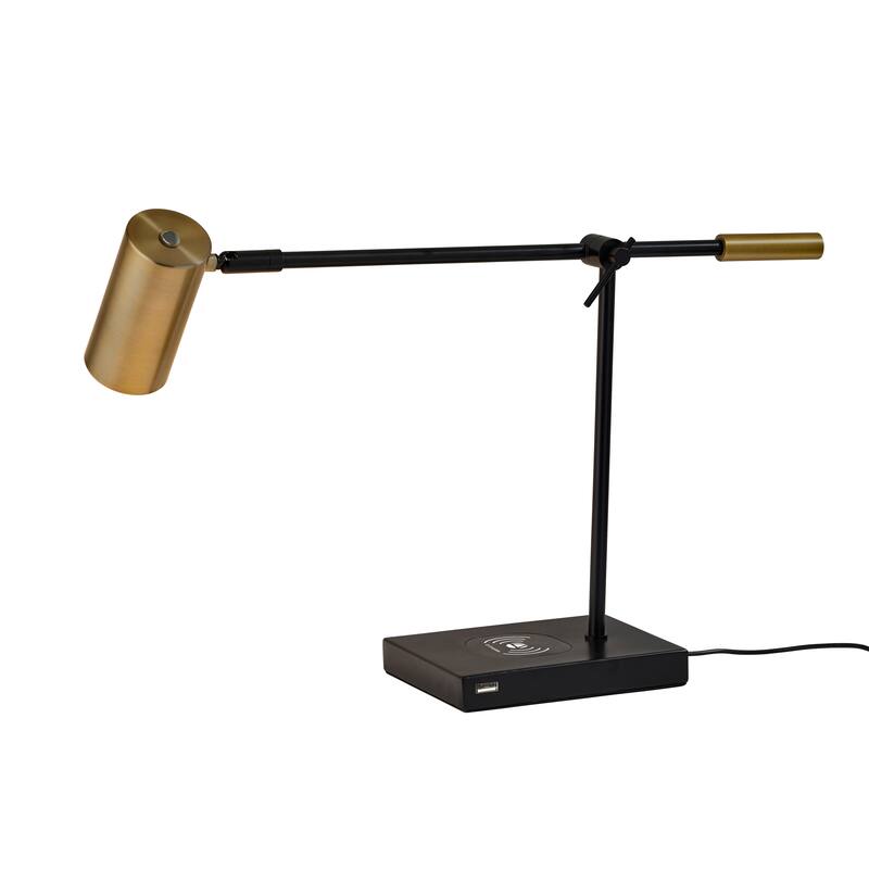 Adesso Collette LED Desk Lamp with Adesso Charge Wireless Charging Pad