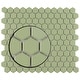preview thumbnail 5 of 12, Merola Tile Metro Hex 1" Glossy Olive 11.86" x10.25" Porcelain Mosaic Floor and Wall Tile